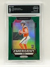 2024 Panini Prizm Football Insert Emergent RC#3 Bo Nix Green Prizm ARENA MINT 9