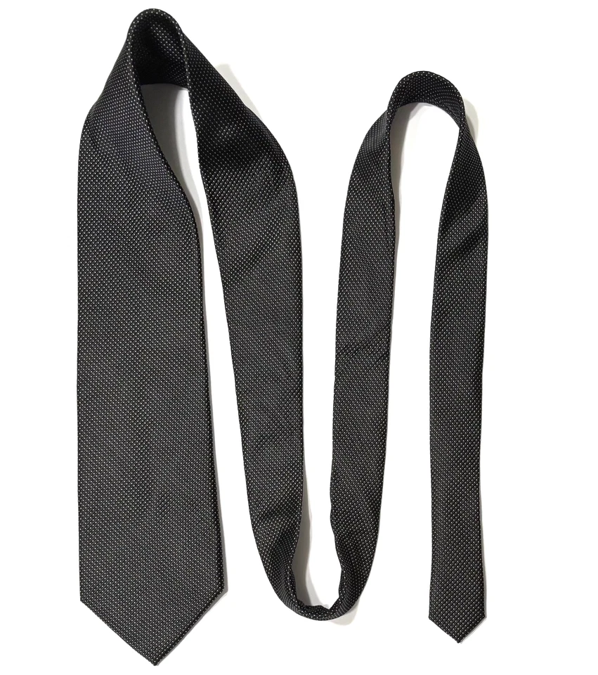 Jones New York 领带黑色背景白色小圆点 100% 真丝 3.5X60 — 第 2/4 张图片