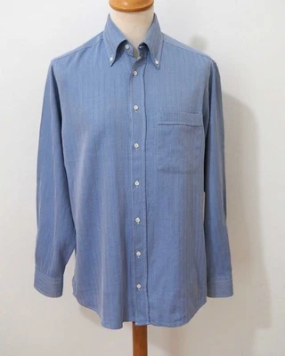 Hugo Boss Regular Fit Herren Hemd Gr. 40 Blau Weiß Langarm Business Vintage - Bild 1 von 3