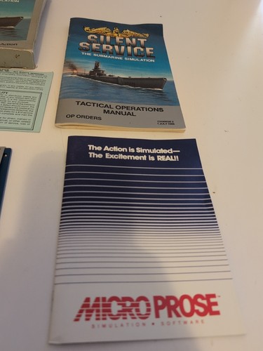 SILENT SERVICE Commodore Amiga Computer Video Game 1985 Untested - Photo 6/8