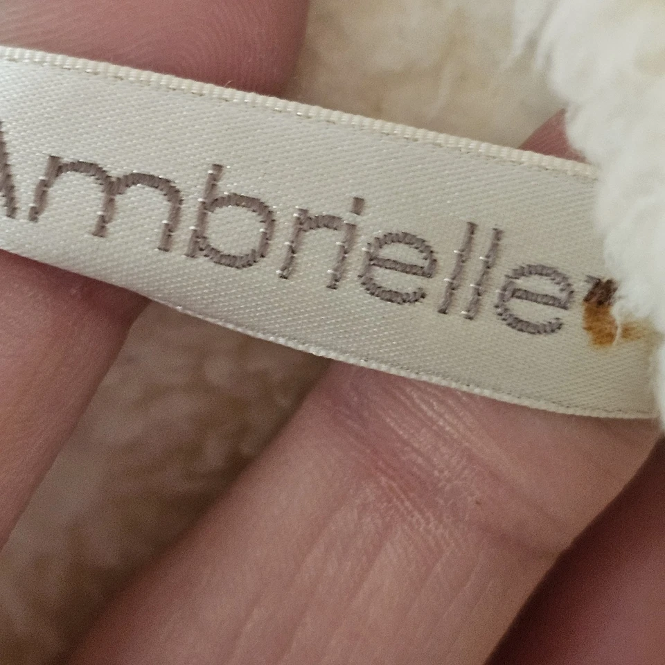 Bata Larga de Felpa para Mujer Talla L/XL Marfil Difusa Acogedora Ambrielle Corbata Frontal Foto 3 de 4