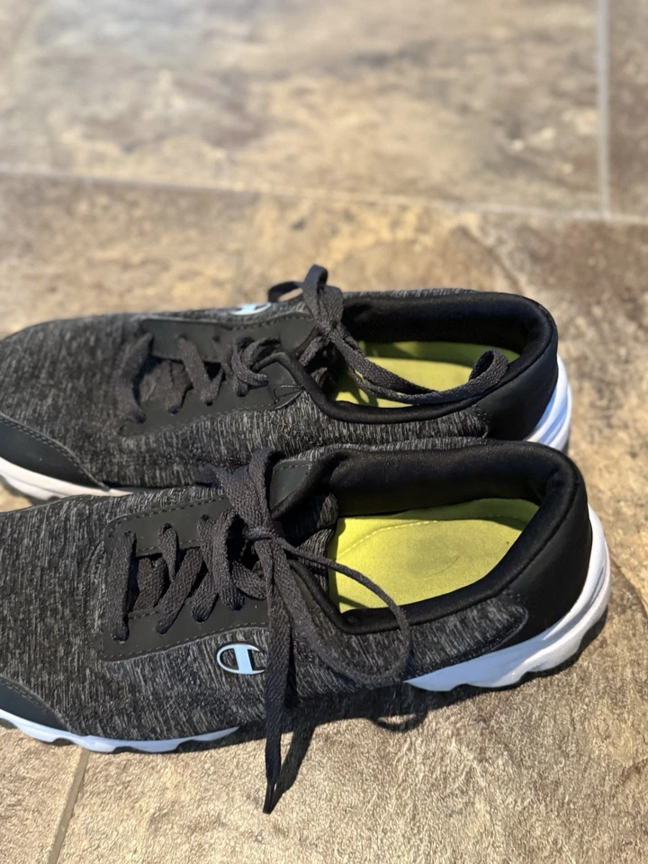 Champion Mujer Rampa Gris Negro Jersey Con Cordones Tenis Zapatos 9M Foto 4 de 4