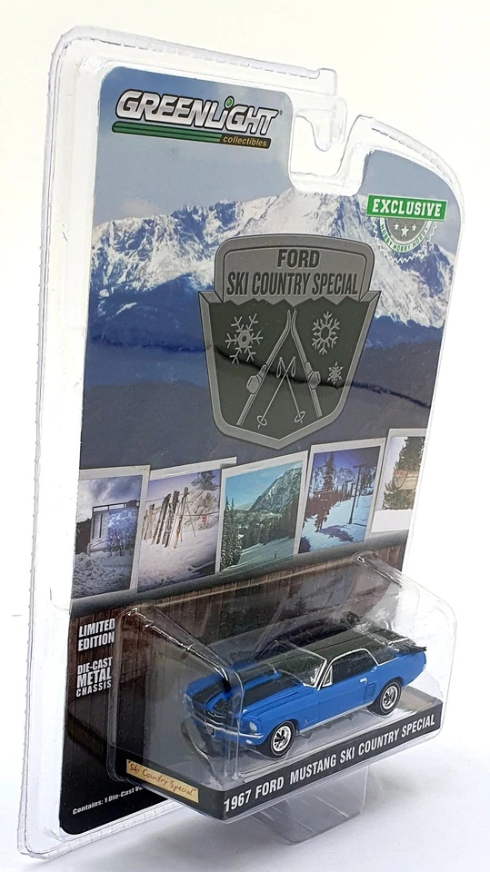 Greenlight escala 1/64 30171 - Ford Mustang 1967 Ski Country Special - azul Foto 2 de 4