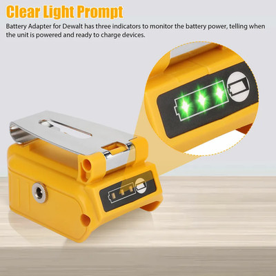 60W Adapter Power Source Converter for Dewalt 18V batteries for DCB200 DCB205 US