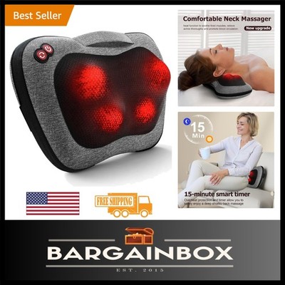 Portable Shiatsu Back Massager Pillow with Heat for Ultimate Relaxation & Relief