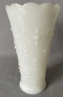 Decorative Milk Glass Hobnail Trumpet Flower Bud Vase 7” Teardrop Dots Vintage