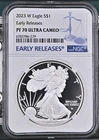 2023 W American Silver Eagle PF 70 UCAM NGC Proof Early Releases