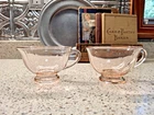 Vintage Pink Depression Glass Tea Cups. Easter treat cup Set of 2