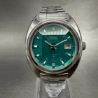 Seiko Automatic Watch Women 28mm Green Dial Silver Tone Date 2205-0610 Runs