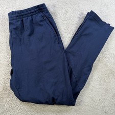 Adidas Track Pants Mens XL Navy Stretch Drawstring Zip Pocket Active Gym Joggers