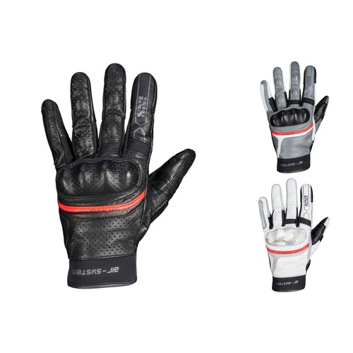 Summer Motorcycle Gloves in Ixs DESERT AIR Black Leather