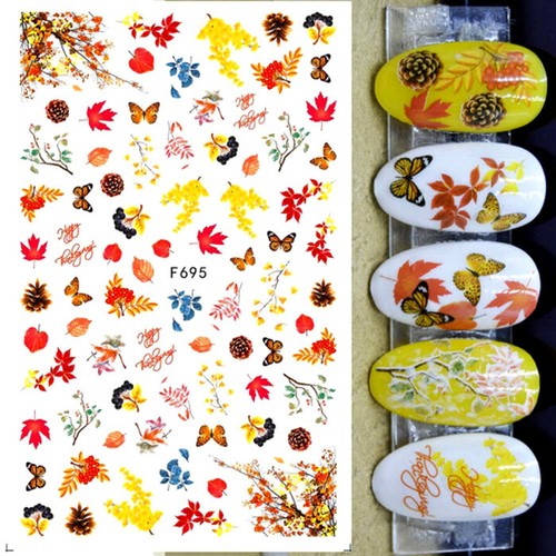 Self Adhesive Nail Stickers, Flowers, Xmas, Halloween, Leaves, Cute Nail Art, UK - Picture 74 of 82