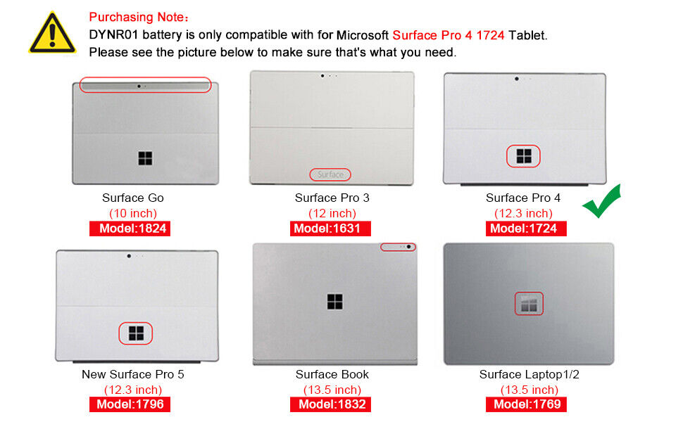 Replacement Battery For Microsoft Surface Pro 4 Pro4 Replacement Battery For Microsoft Surface Pro 4 Pro4