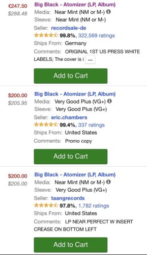 Big Black - Atomizer OG Original Pressing Homestead Records 1986 - Picture 11 of 11