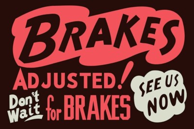 Brakes Adjusted Metal Advertising Sign | eBay