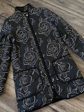 Armani Jeans Lightly Quilted Fantasia Nero Jacket Size Uk 6-8 Retail £250 Bnwt