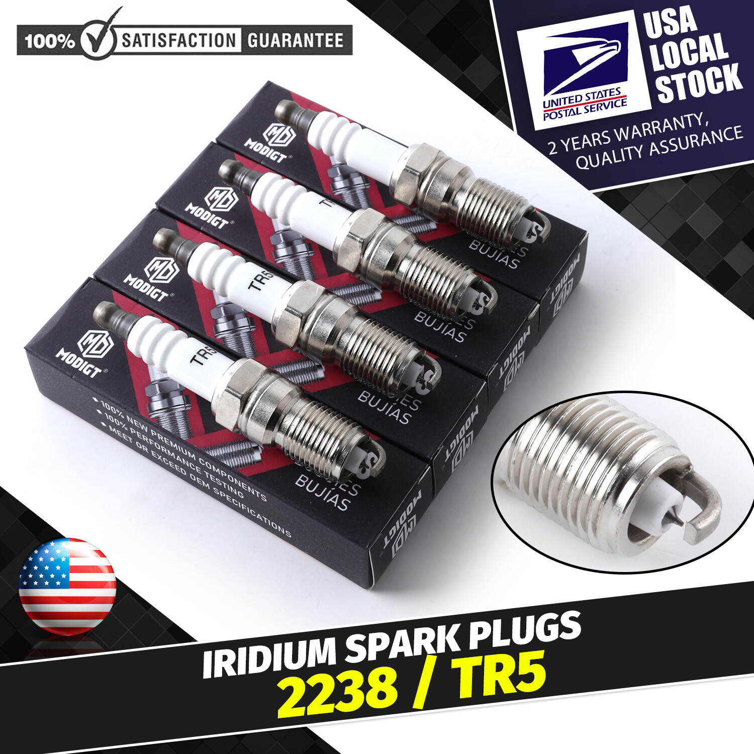 8 Iridium Spark Plugs 2238/TR5 OEM Replace For Chevrolet Express 1500 2500 3500