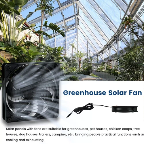 12V 10W Solar Powered Fan Waterproof Dual Exhaust Fan For Camping Greenhouse - Picture 10 of 12