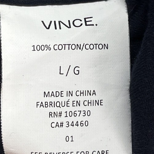 Vince Long Sleeve Button Down Cotton Shirt Men’s Sz Large Navy Flawed - Picture 5 of 8