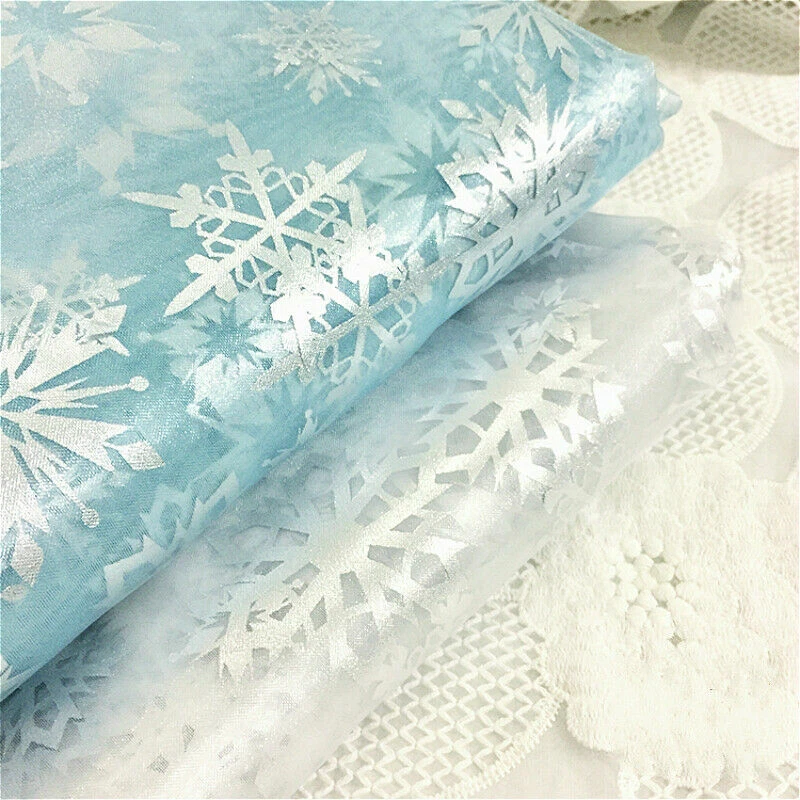 Organza Fabric Snowflake Tulle Sheer Mesh Shiny Christmas DIY Cosplay Dress - image 2 of 4