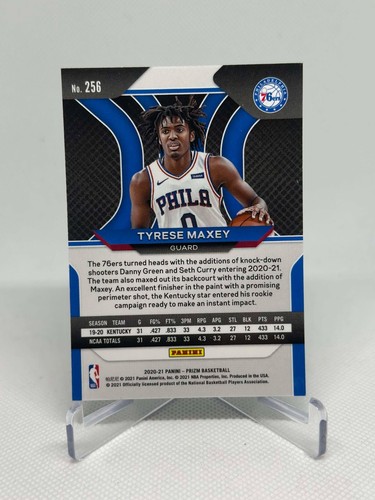 Tyrese Maxey 2021 Panini Prizm Rookie #256 Philadelphia 76ers - Picture 2 of 2