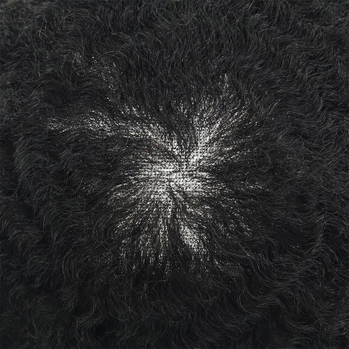 Toupee for Men Human Hair System Full French Lace Black Hair Replacement#1B 8X10 - Picture 8 of 14