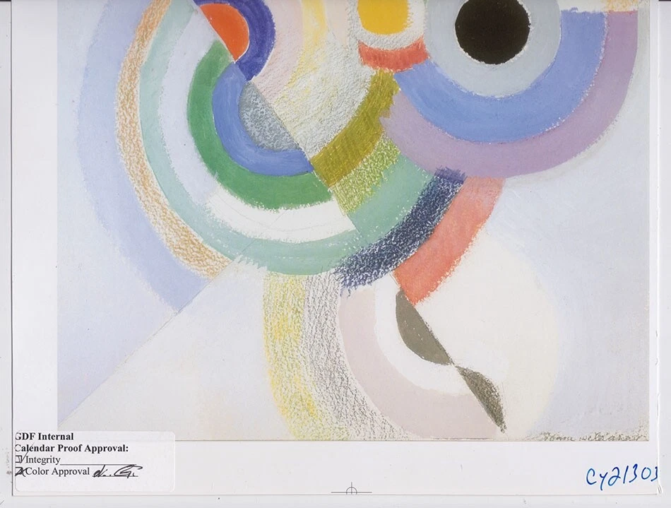 Affiche Sonia DELAUNAY Composition Danse Epreuve de PHOTOGRAVURE 27 cm x 29,7 cm - Photo 4/4