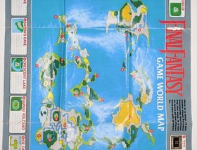 Final Fantasy 1990 Nintendo NES World Map / Enemy Chart NES-FF-USA(B)