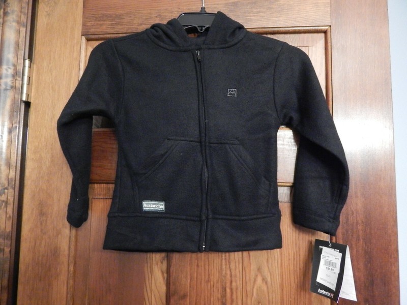 Kids Avalanche Outdoor Inspired Apparel Co. Fleece Hoodie, S(4),NEW Black w/tags