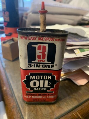 3 in 1 vintage 1968 household handy oil 3 oz. clan. NO BAR CODE someoil ...