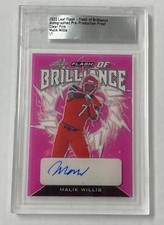 Malik Willis 2022 Leaf Flash Pre-Production 1/1 Clear Pink Autograph Rookie Card
