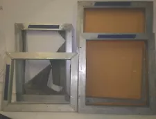 Lot of 3 Solid Aluminum Silk Screen Frames, 3 Different Sizes (See Below)