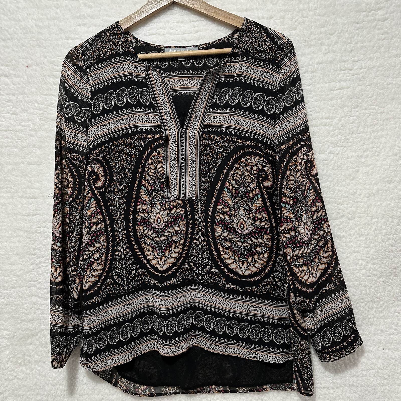 Daniel Rainn Multicolor Paisley Pattern Roll Tab … - image 1