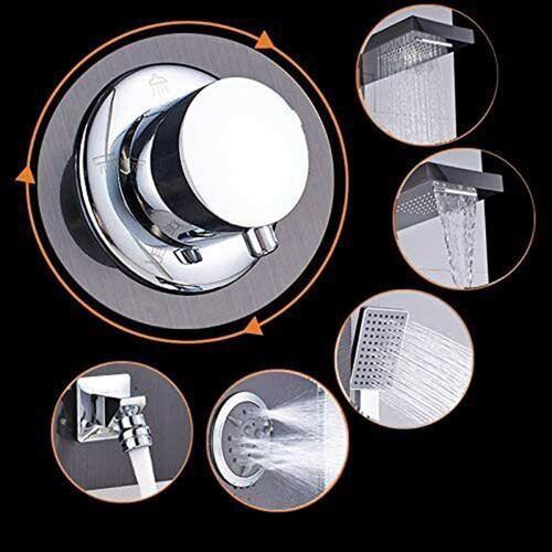Black Shower Panel Tower System w/ Message Jets Tub Spout Handheld Shower Head - Picture 4 of 12