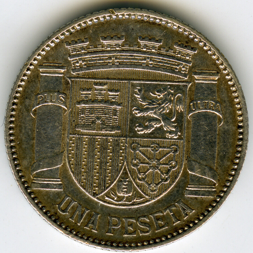 ☆ SPAIN ☆ 1 PESETA 1933 (*3*4) • SILVER (.835) • 2nd REPUBLIC • KM# 750 ☆ ☆D0503 - Picture 3 of 4