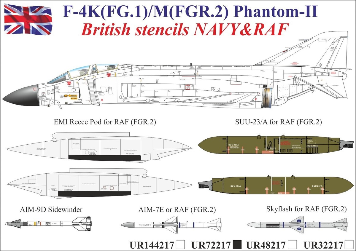 UpRise Decals UR72217 Phantom-II British