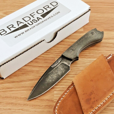 Bradford Knives Guardian 3 3D Fixed Knife 3.5'' AEB-L Steel Blade Micarta Handle