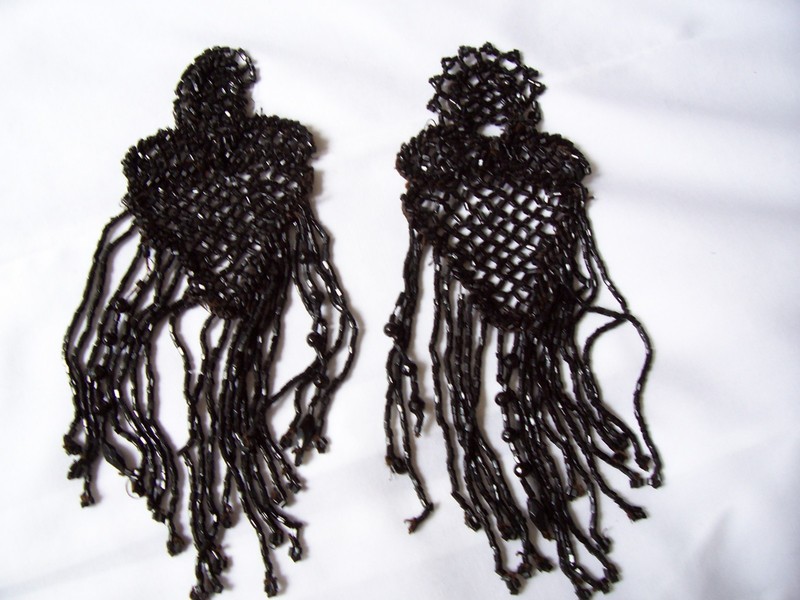 Antique, Vintage, Black, Pre -1930's,Fancy, Sequin, Beaded, Appliques, unusual! 