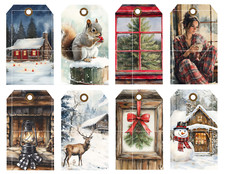 Winter Cabin Pg 2 Ephemera Collage Supplies Scrapbook Junk Journal Card Topper