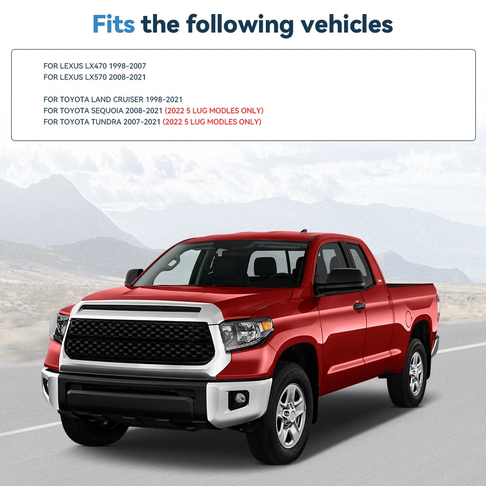 4 piezas espaciadores de rueda centrados en el cubo 1" 5x150 para Toyota Tundra Sequoia Land Cruiser Foto 3 de 4