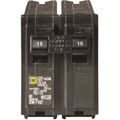 Homeline Circuit Breaker, Mini, 15 A, 2 -Pole, 120/240 V, Fixed Trip, Plug Mount - Picture 11 of 12