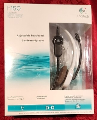 Logitech Stereo Headset h150 Adjustable Headband Analog Connection NEW in Box