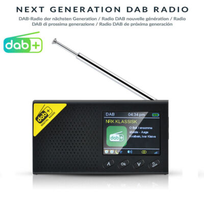 2.4'' Portable DAB DAB+ Digital Radio FM Rechargeable Bluetooth Music Player LCD