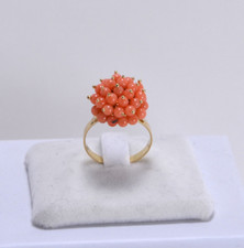 ANELLO IN ORO GIALLO 18 kt CON CORALLO ROSA MODELLO MOROSITA OGNK 0124