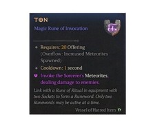 DIABLO 4 IV Lord Of Hatred Season Eternal TON Magic Rune Of Invocation Softcore