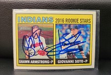 Giovanni Soto Shawn Armstrong Signed 2016 Topps Heritage Cleveland Indians
