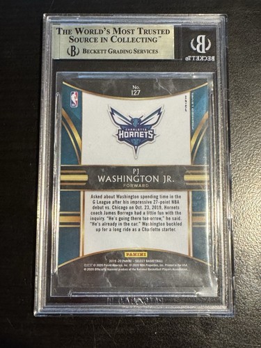 BGS 9.5 2019-20 SELECT GOLD WAVE RC PREMIER LEVEL ROOKIE PJ WASHINGTON HORNETS - Picture 2 of 2