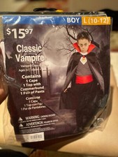 Dracula Vampire Costume Boy's Classic Large 10-12 New