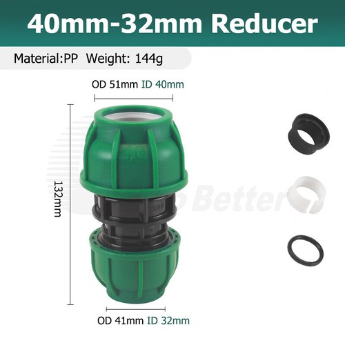 MDPE Compression Fittings Straight Reducer Water Pipe Connector Adapter 20-63mm - Picture 18 of 23