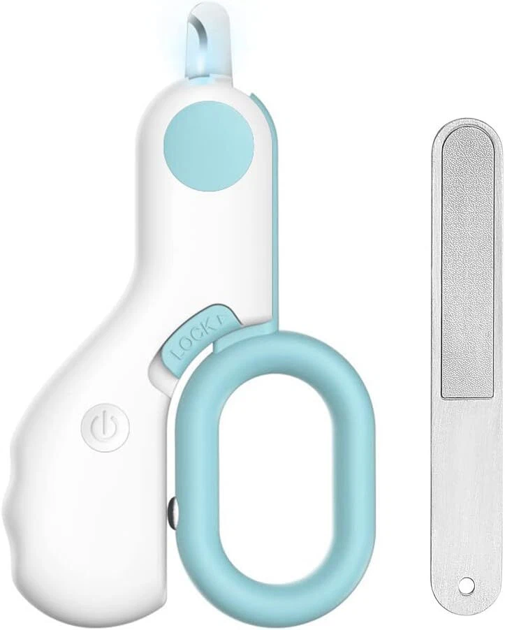 Marpour Pet Nail Clippers with LED Light Small Sky Blue